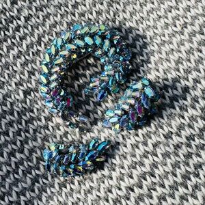 Vintage Sherman Aurora Borealis Rhinestone Brooch & Earrings